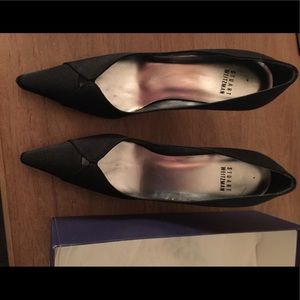Stuart Weitzman Black Silk Dress Pumps Heels 7.5